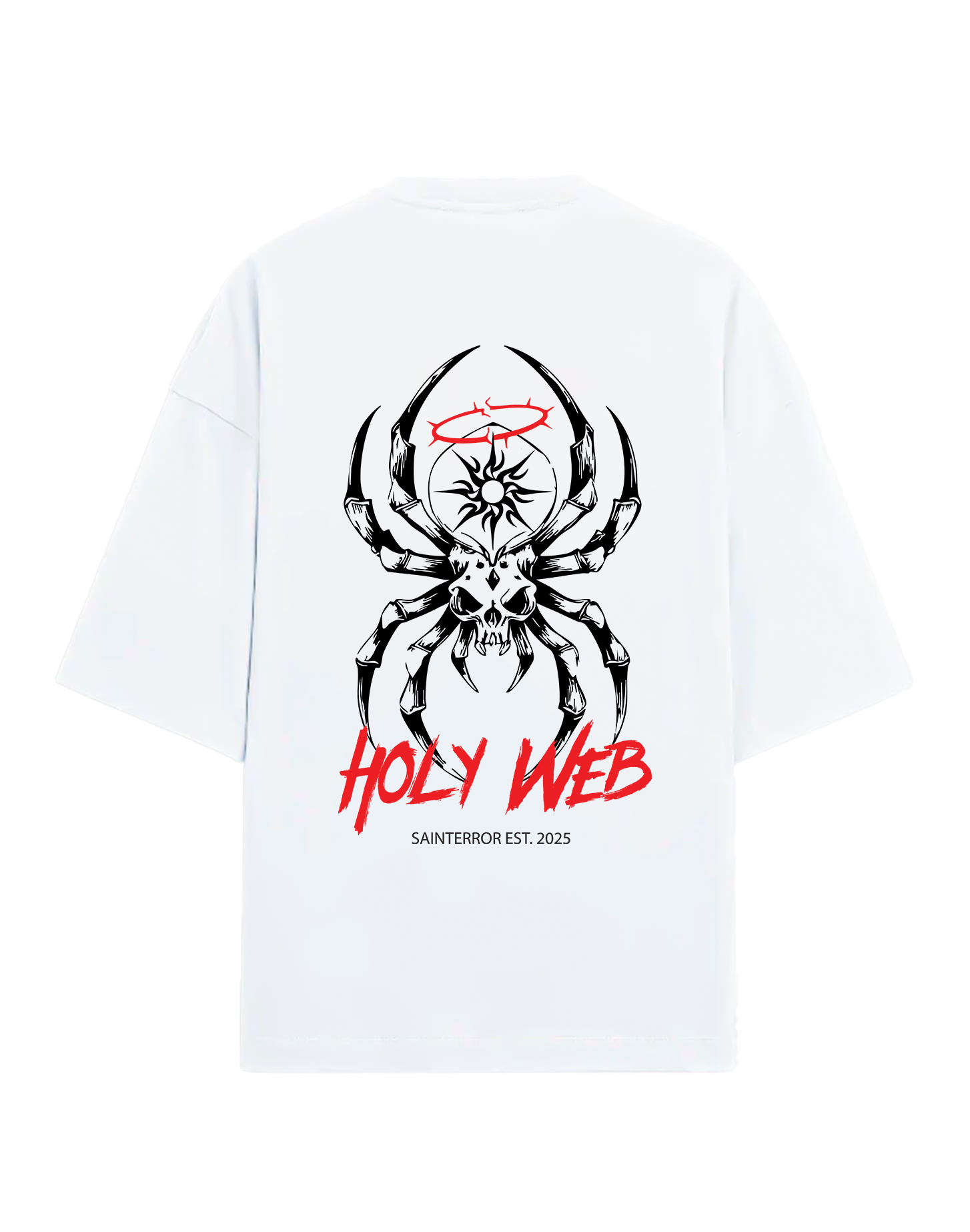 HOLY WEB – Minimal Halo & Web Unisex Tee