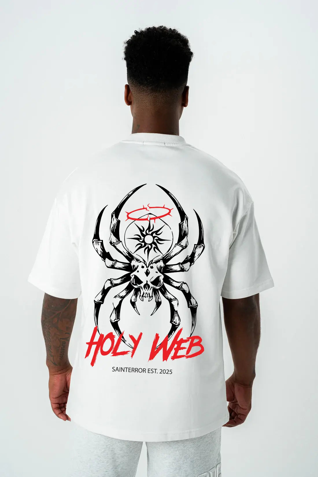 HOLY WEB – Minimal Halo & Web Unisex Tee