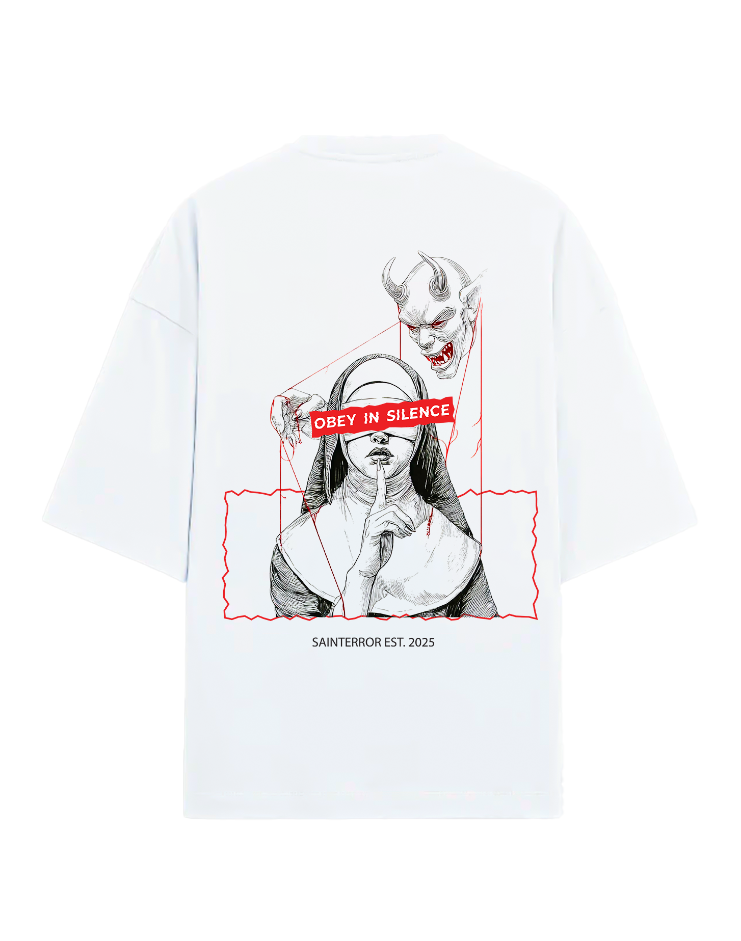 OBEY IN SILENCE – Manipulation Graphic Oversized Tee