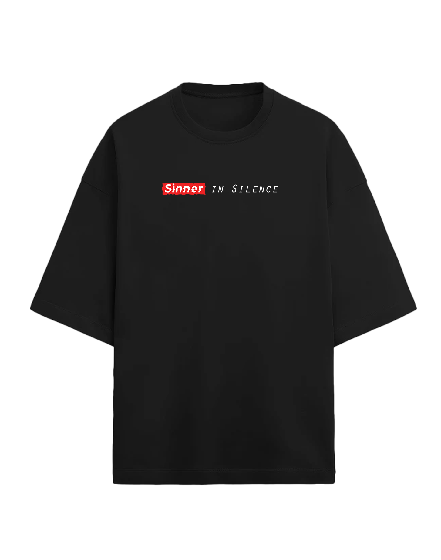 SINNER IN SILENCE – Minimal Dark Aesthetic Tee
